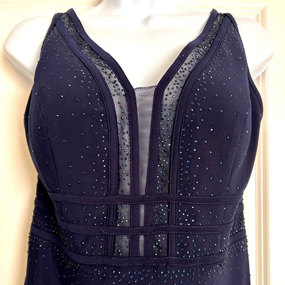 CACHET Women’s Navy Gown Formal/Prom/Bridesmade Padded Dress Size 8 - Picture 3 of 8